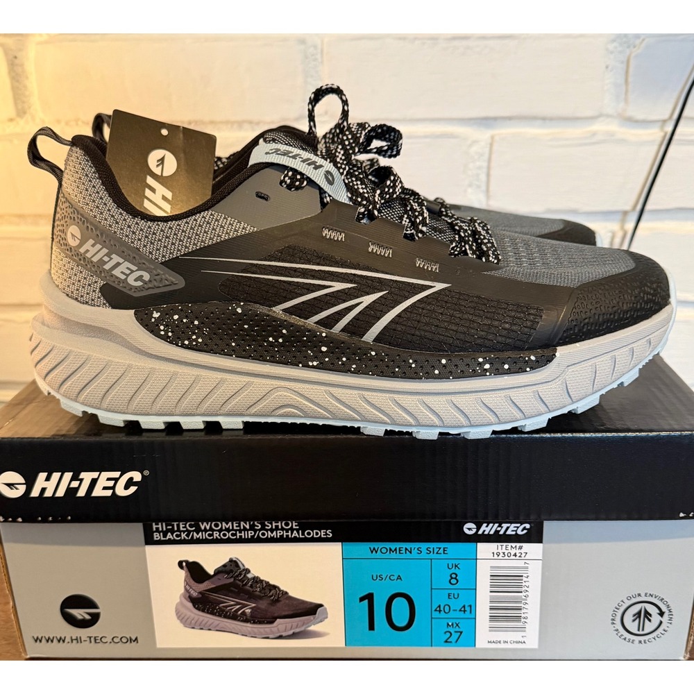 NEW Hi-Tec Women Black‎ Microchip Trail Running Shoes Sneakers Size 10 Gorpcore